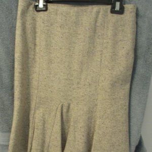 LIST White Wool n Black Flecked Fitted Flair Skirt